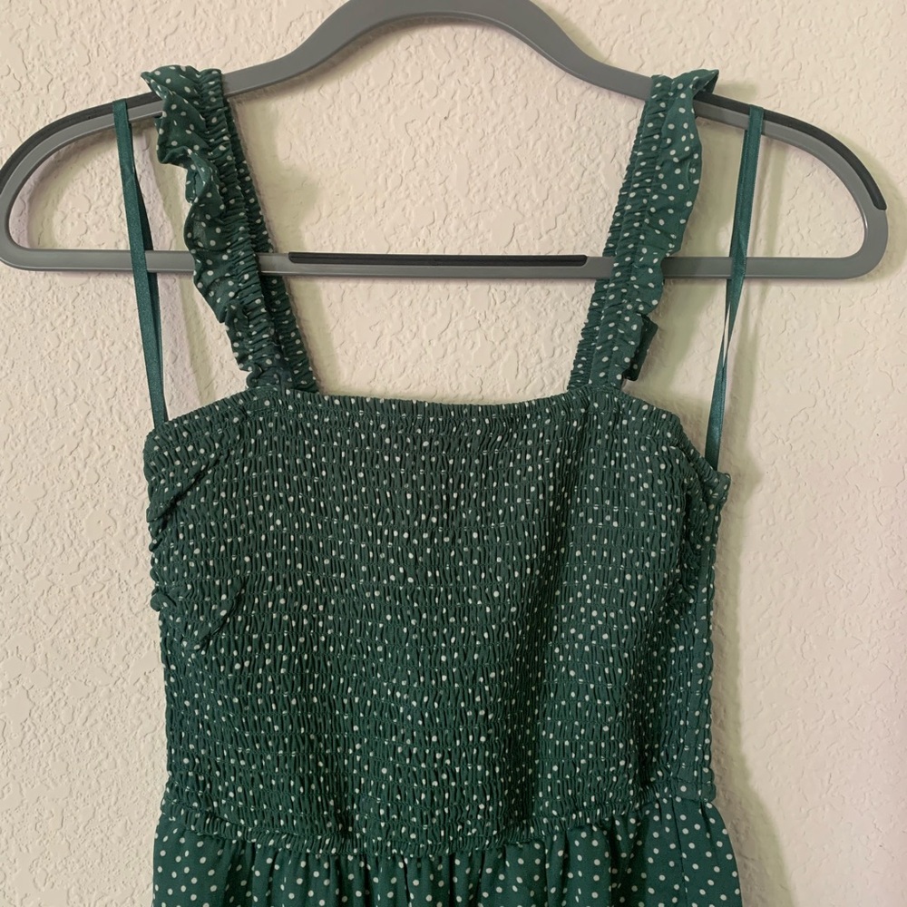 Abercrombie Polka-Dot Smocked Midi Dress